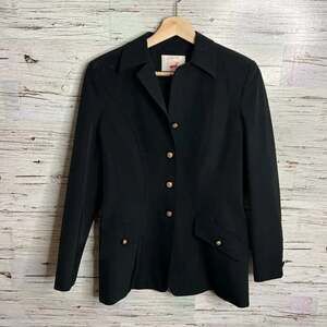 Monki bright black gold button blazer size 36